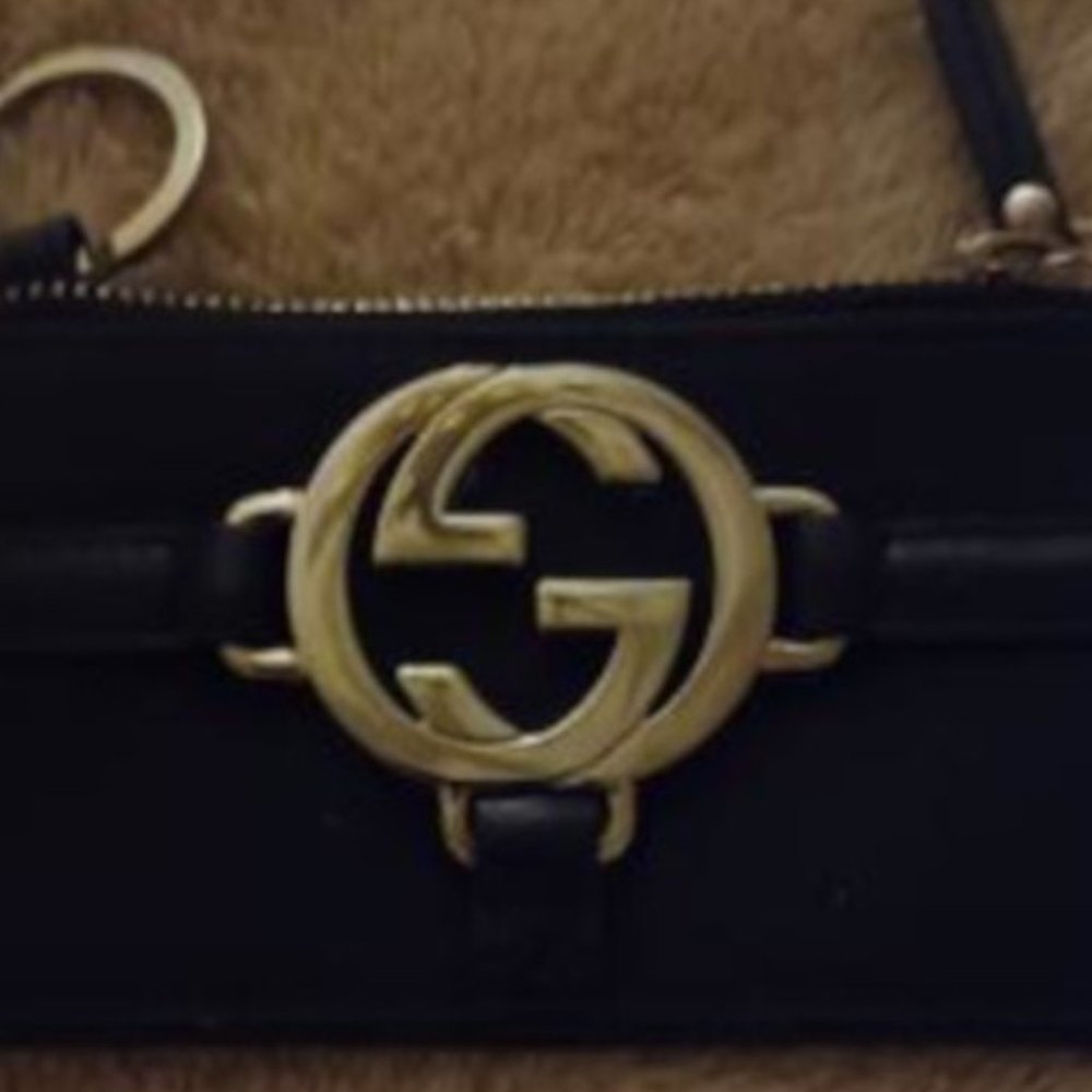 ** Rare ** Gucci Reins Canvas Coin Purse w/Keyring